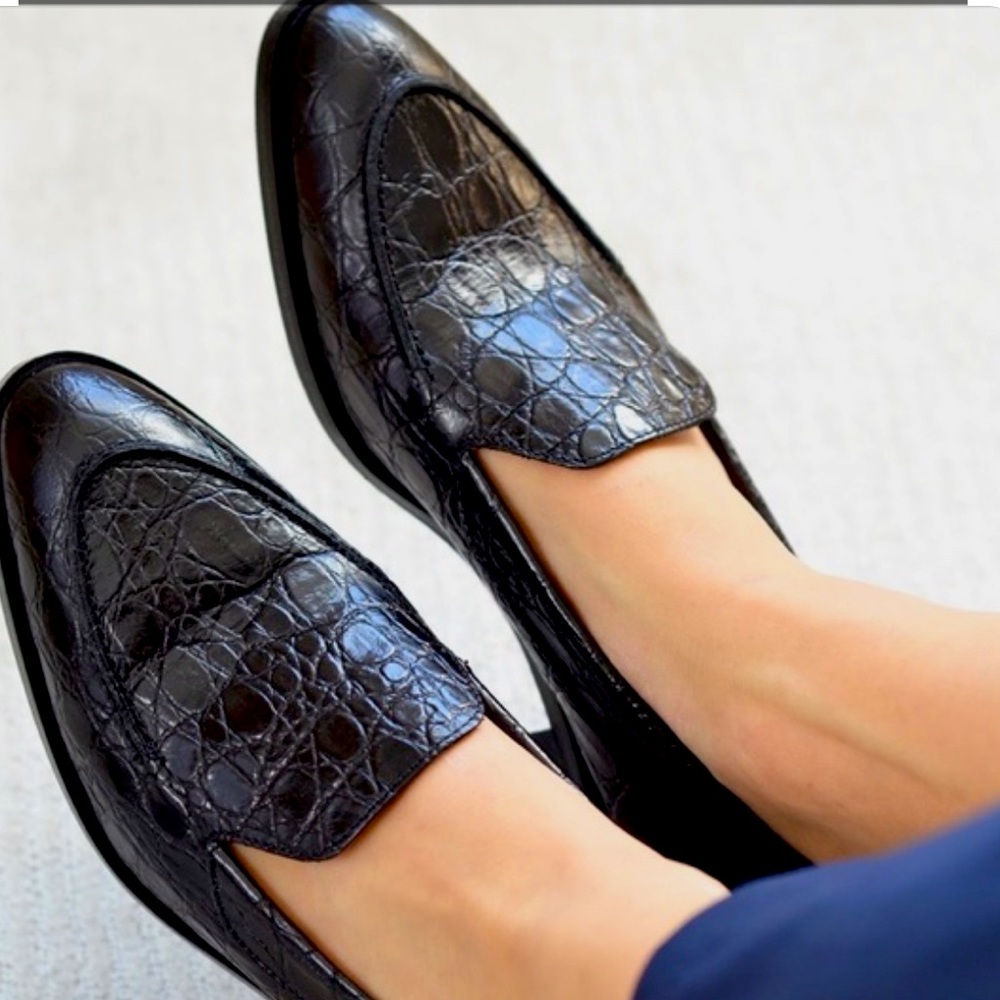 The Modern Loafer Black Embossed Alligator